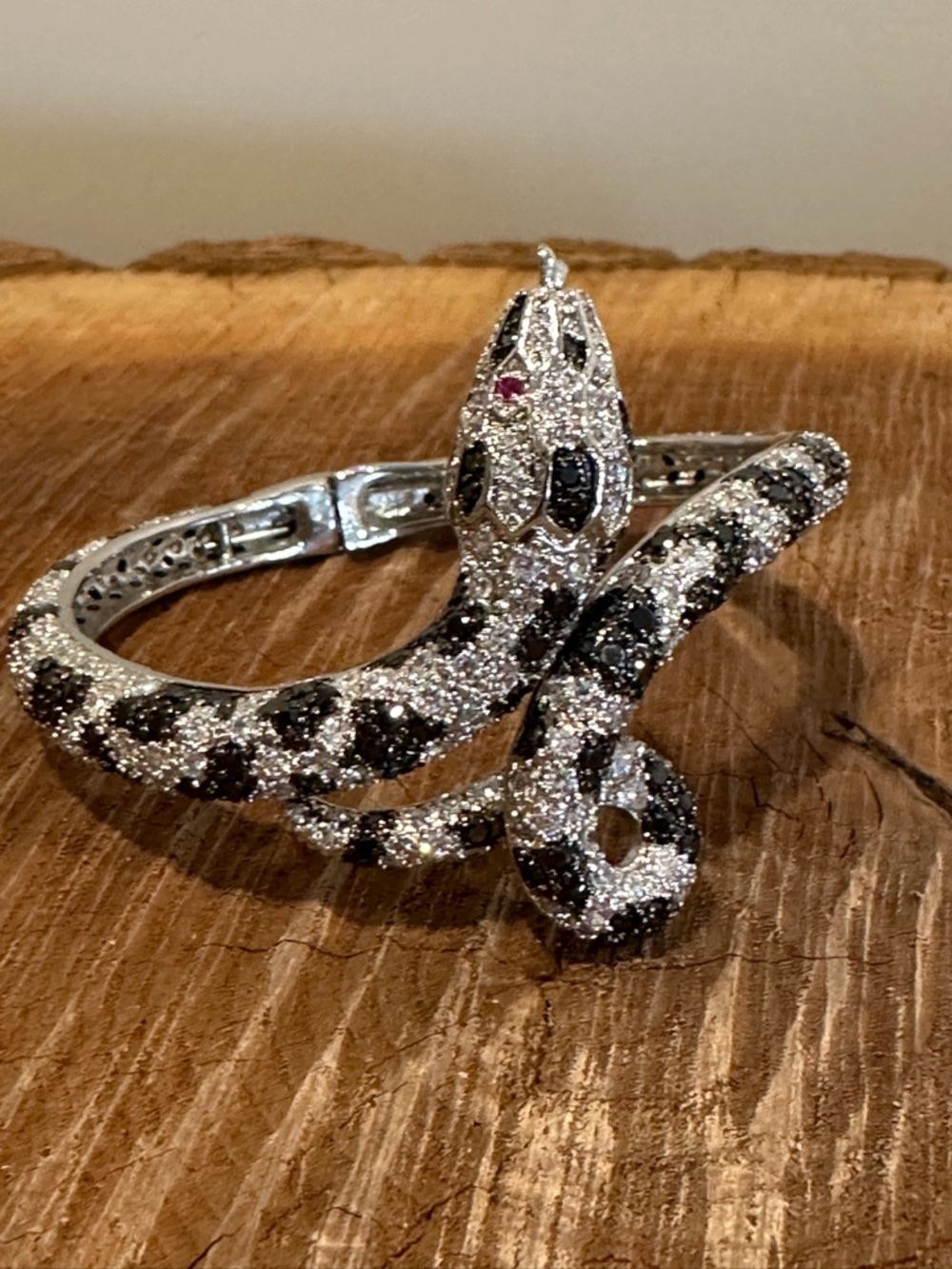 Sparkling Silver & Black Snake bracelet.